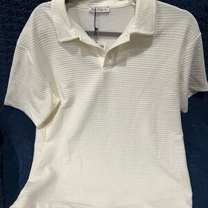 Zara Cream Textured Men’s Top NWT